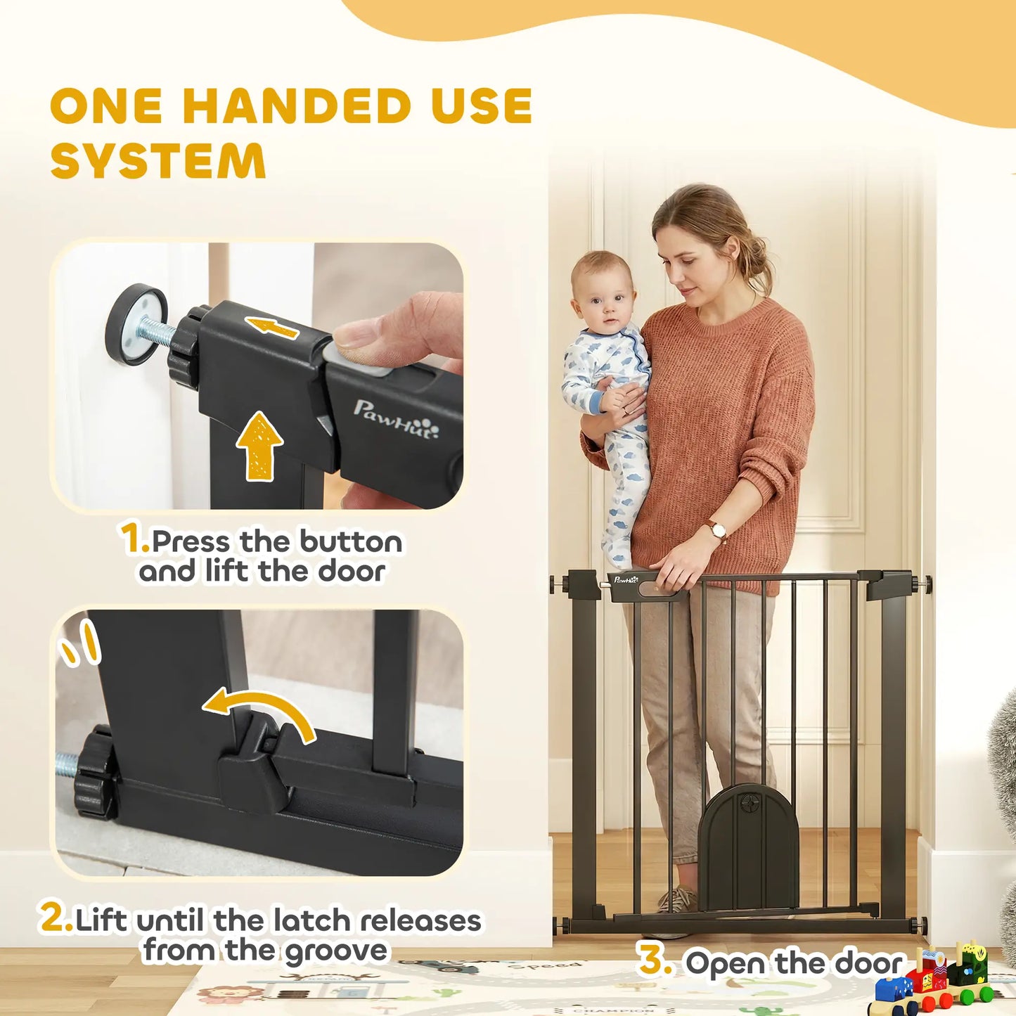 30"-32" Extra Wide Pet Gate, Small Door, 30"H, Black Houses, Kennels & Pens at Gallery Canada