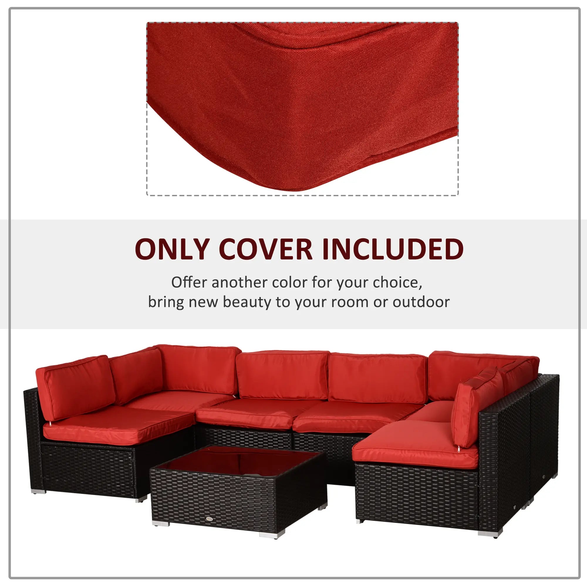 14pc Patio Rattan Sofa Set, Polyester Cover Replacement, Red Patio Chair Cushions at Gallery Canada