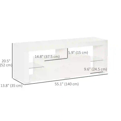 TV Stand for 55-Inch TVs, LED Lights, Remote Control, Storage Drawer, White TV Stands at Gallery Canada
