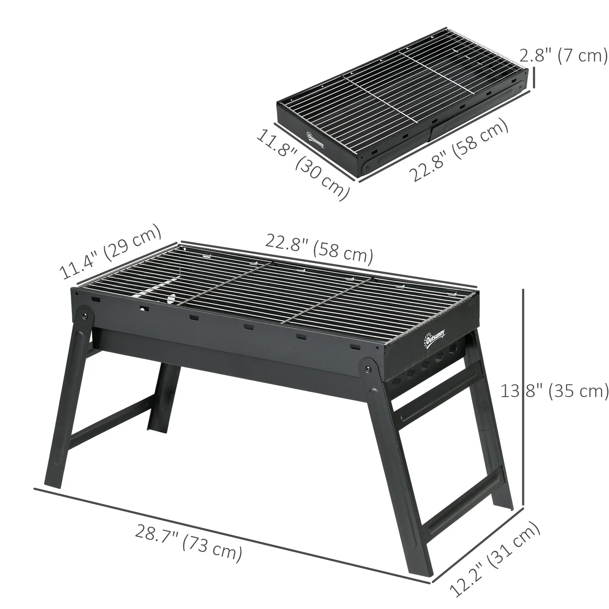 Portable Charcoal Grill With Pull-Out Basin, Folding Tabletop BBQ, Black Charcoal BBQ Grils at Gallery Canada