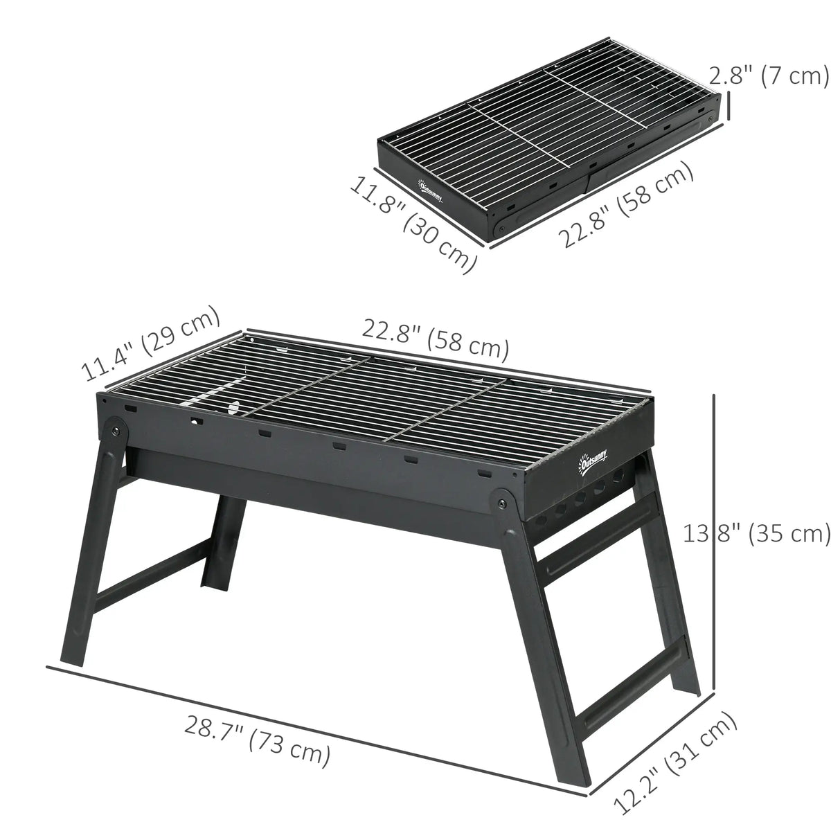 Portable Charcoal Grill With Pull-Out Basin, Folding Tabletop BBQ, Black Charcoal BBQ Grils at Gallery Canada
