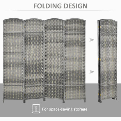 6 Ft Folding Room Divider, 4 Panel Privacy Screen, Mixed Grey Room Dividers at Gallery Canada