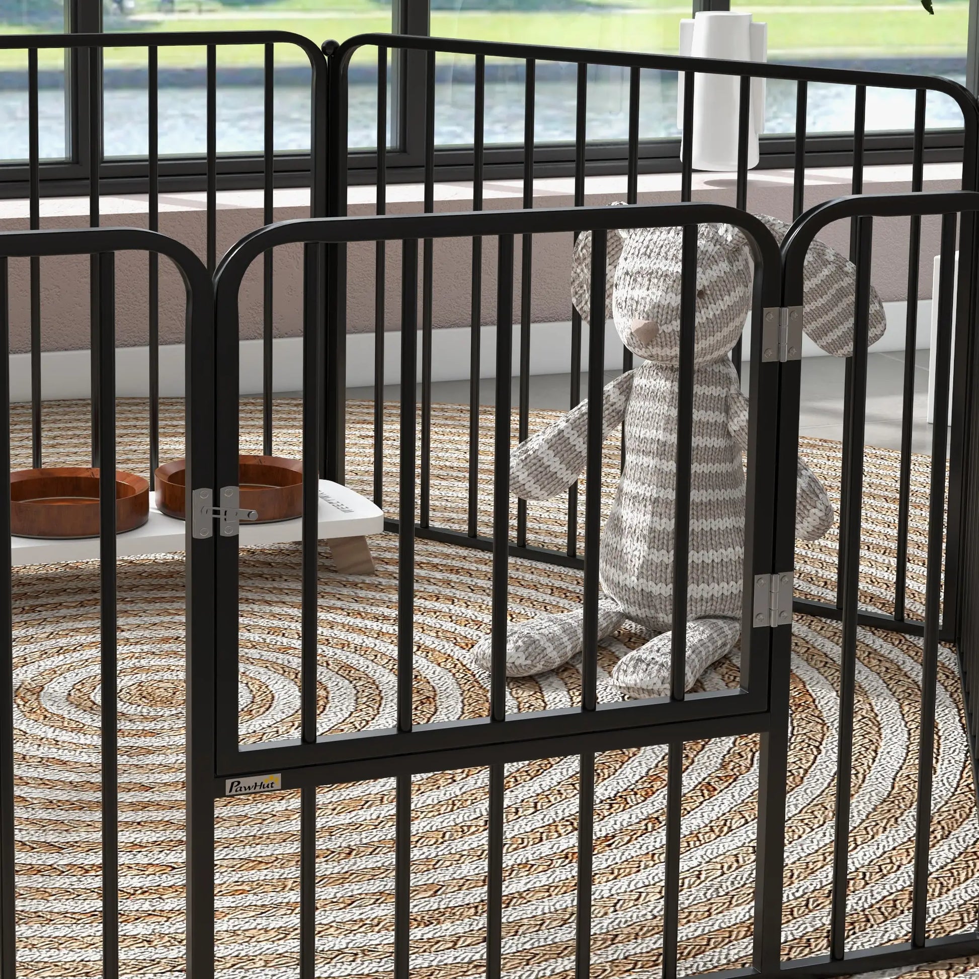 Outdoor Dog Fence, 6 Panels 24" Height, Steel Pet Exercise Pen Houses, Kennels & Pens at Gallery Canada