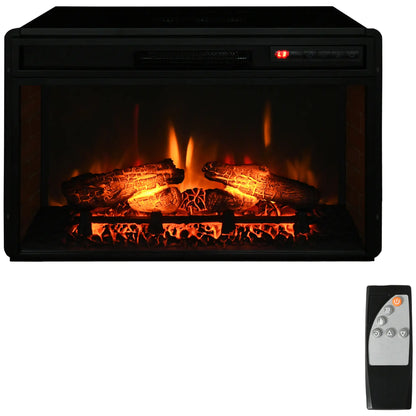 27" Electric Fireplace Insert, Realistic Log Flame, Remote, 1400W, Black Electric Fireplaces at Gallery Canada