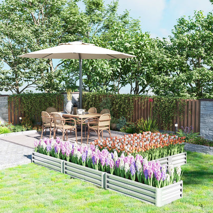 Steel Raised Garden Bed, 8x8x1ft, Set of 5 Large Planters, Silver Raised Garden Beds at Gallery Canada