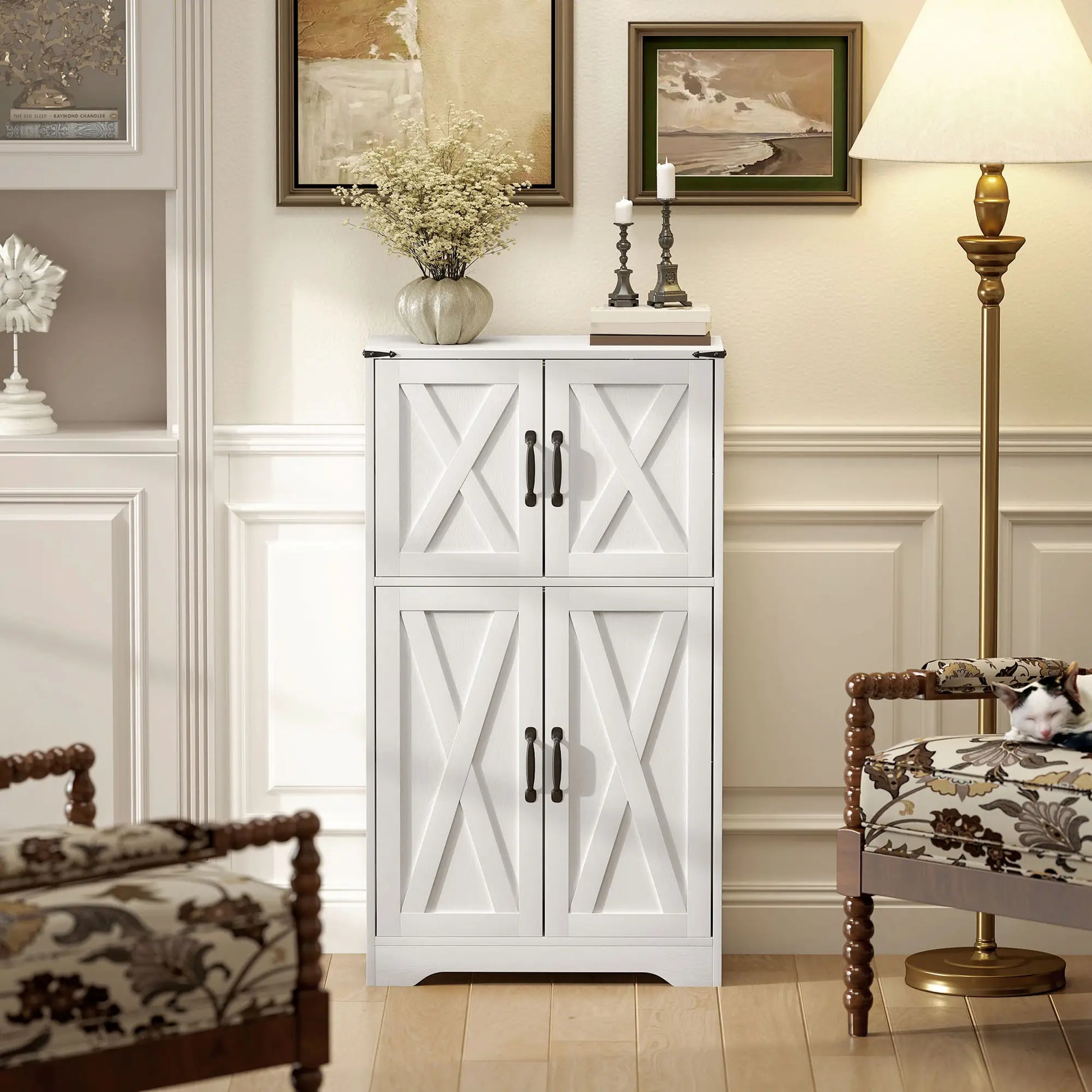 Farmhouse Kitchen Pantry, Freestanding Storage Cabinet, White Kitchen Pantry Cabinets at Gallery Canada