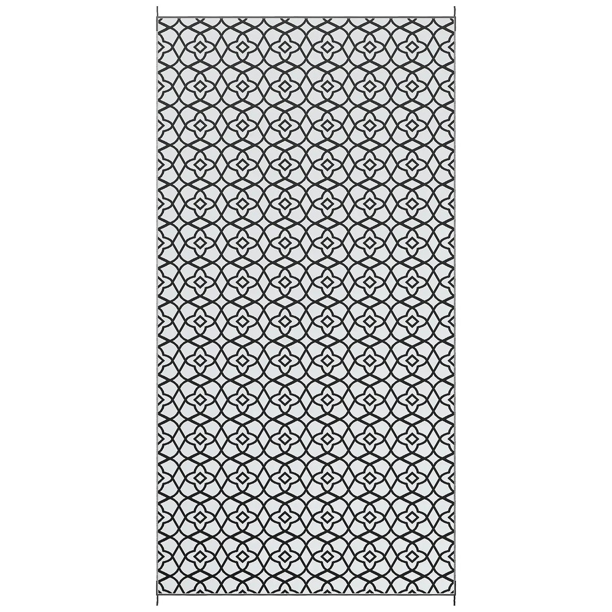 Reversible Outdoor Rug, Waterproof, 9' x 18', Clover, Black and White Outdoor Reversible Rugs Options at Gallery Canada