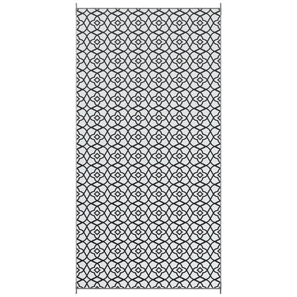 Reversible Outdoor Rug, Waterproof, 9' x 18', Clover, Black and White Outdoor Reversible Rugs Options at Gallery Canada