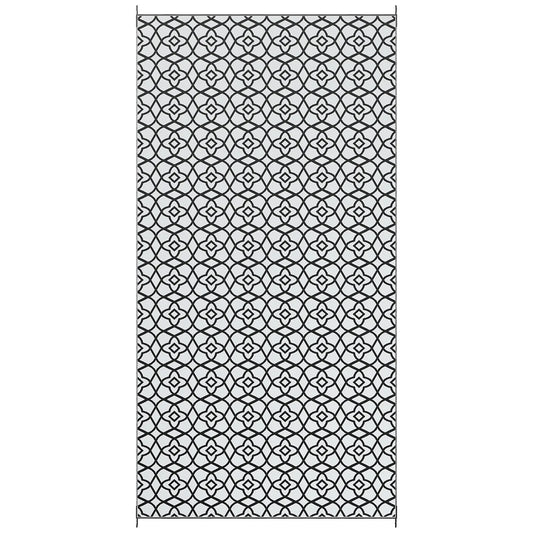 Reversible Outdoor Rug, Waterproof, 9' x 18', Clover, Black and White Outdoor Reversible Rugs Options at Gallery Canada