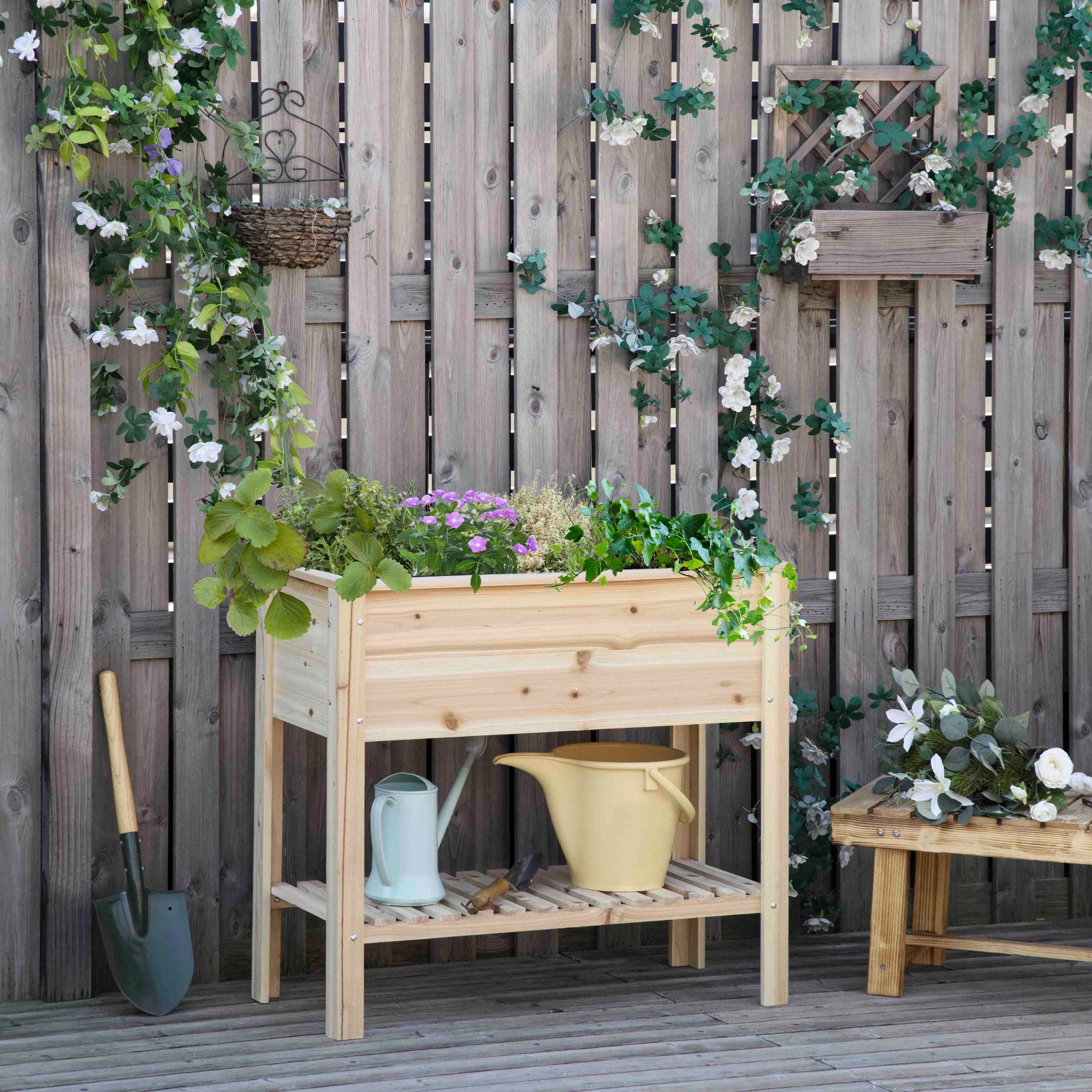 Elevated Planter Box with Storage, 36