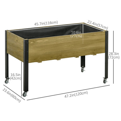 Elevated Planter Box with Legs, Lockable Wheels, Metal Legs, Non-Woven Fabric Elevated Garden Beds at Gallery Canada