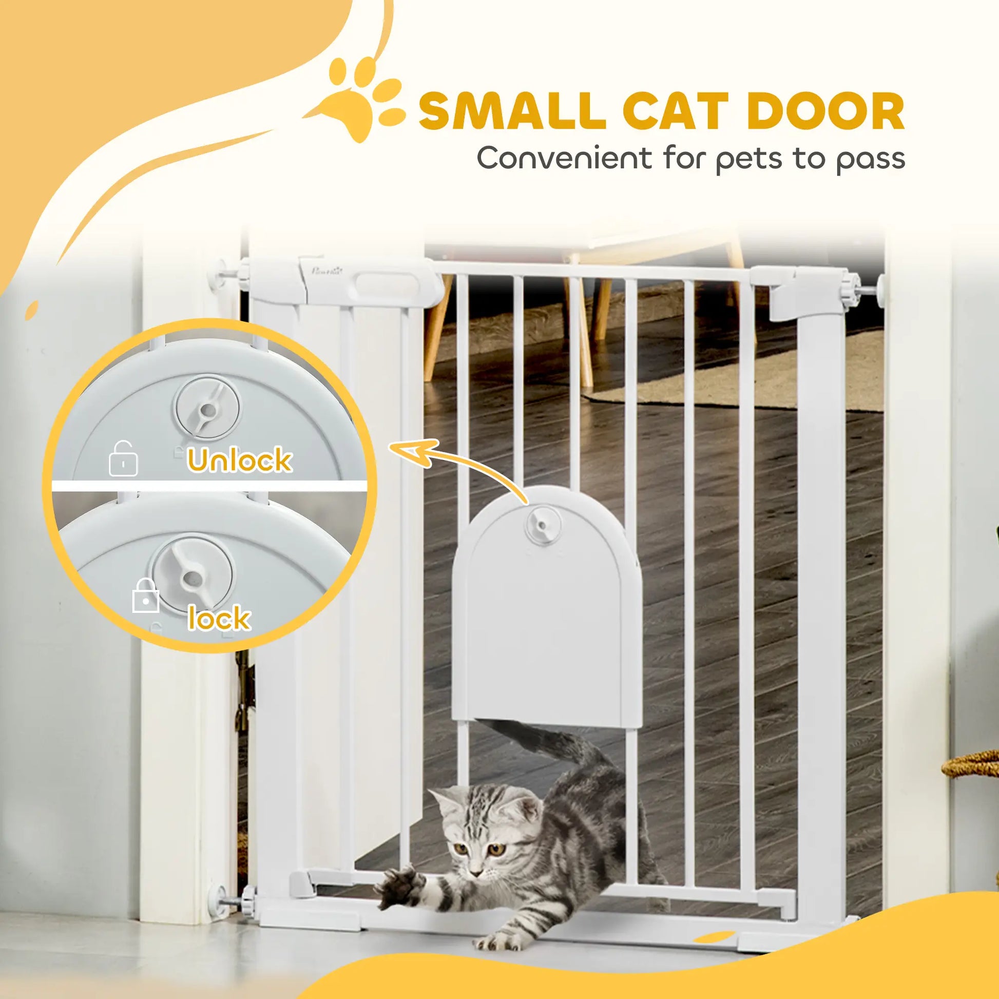 30"-32" Extra Wide Pet Gate, Small Door, 30"H, White Houses, Kennels & Pens at Gallery Canada