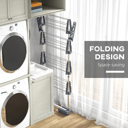 Stainless Steel Folding Clothes Drying Rack, Side Wings, Castors, Indoor Outdoor, Grey Bath Accessories at Gallery Canada