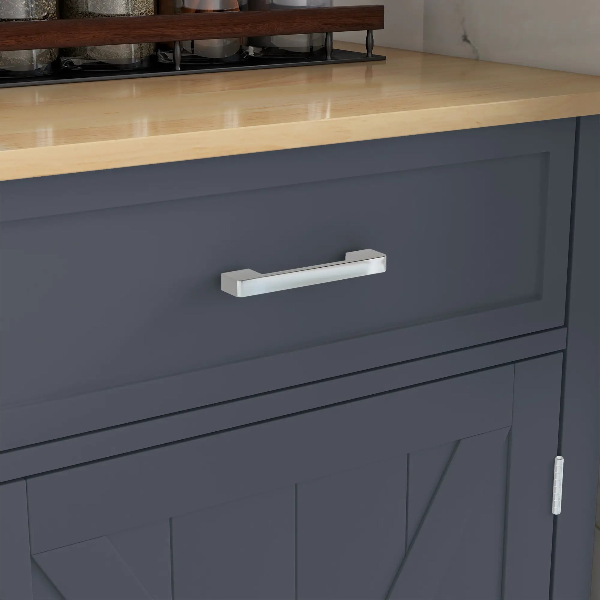 Kitchen Island with Drop Leaf, 2 Drawers, Adjustable Shelves, Dark Grey Kitchen Islands & Kitchen Carts at Gallery Canada