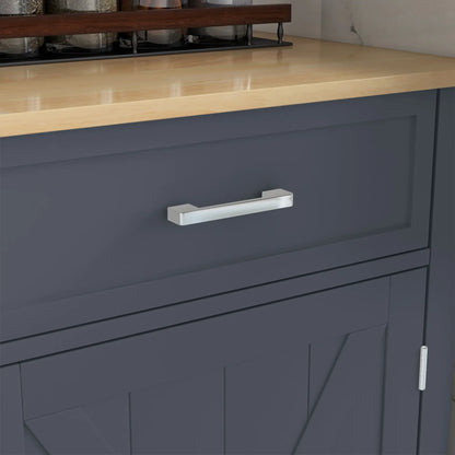 Kitchen Island with Drop Leaf, 2 Drawers, Adjustable Shelves, Dark Grey Kitchen Islands & Kitchen Carts at Gallery Canada