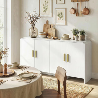 60 Inch Sideboard Buffet Cabinet, TV Stand For 72 Inch TVs, White Wood Grain, White Bar Cabinets at Gallery Canada