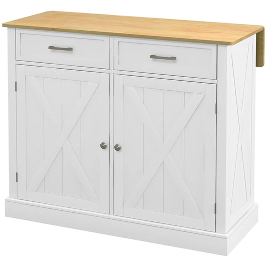 Rolling Kitchen Island, Drop Leaf, 2 Drawers, Adjustable Shelves, White Kitchen Islands & Kitchen Carts White at Gallery Canada