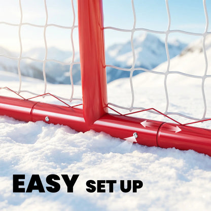 Mini Hockey Goal, 3' x 2', Metal Frame, Lightweight Portable Team Sports Equipment at Gallery Canada