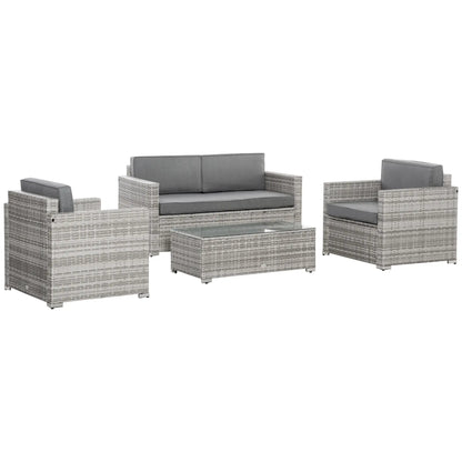 4-Piece Outdoor PE Rattan Sofa Set, Extra Wide Seat, Mixed Grey Patio Furniture Sets at Gallery Canada