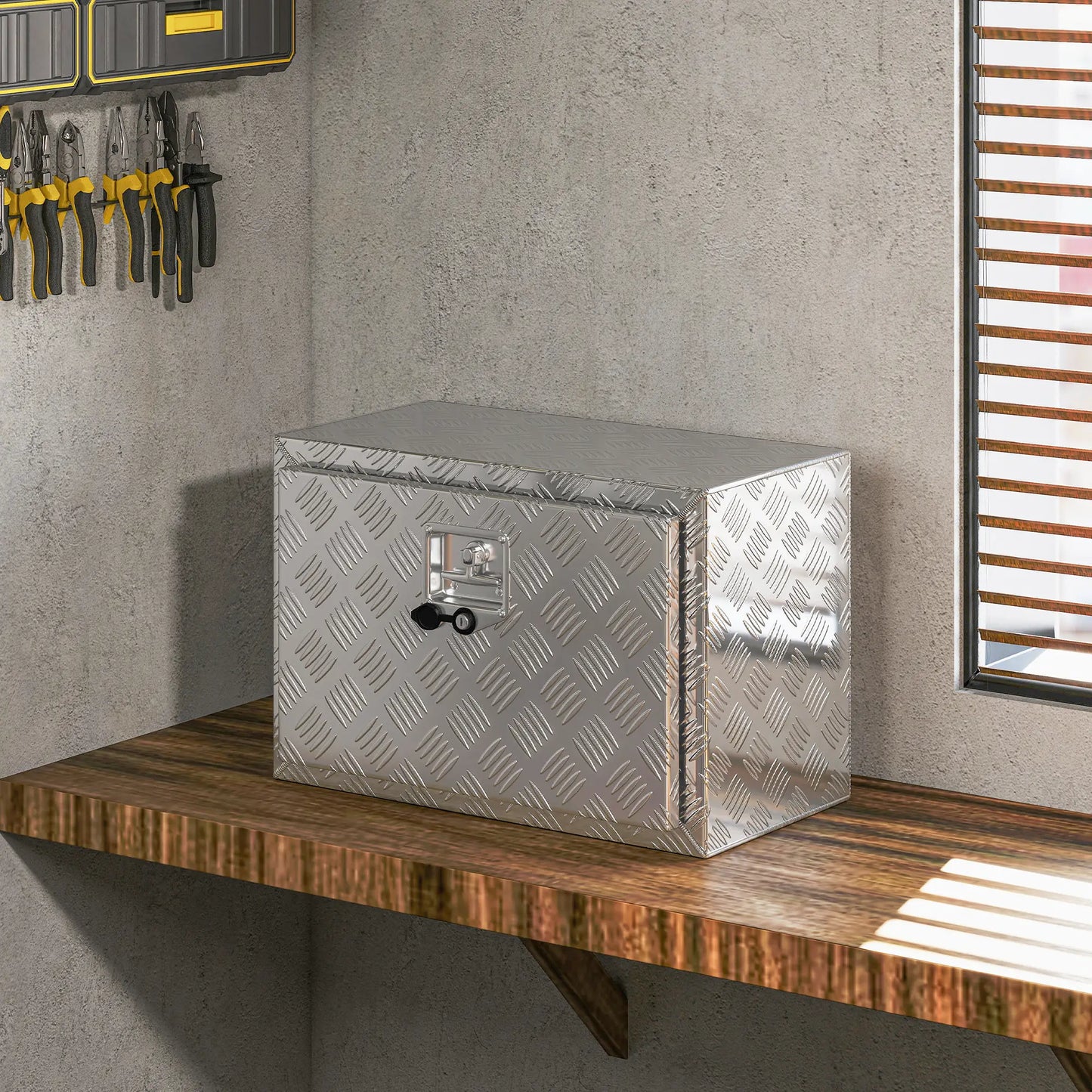 24 Inch Heavy Duty Aluminum Truck Bed Tool Box, Storage Chest With Lock Tool Organizers at Gallery Canada