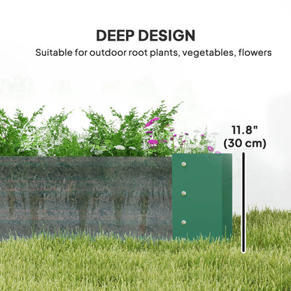 6 x 3 x 1ft Galvanized Raised Garden Bed, Reinforced Outdoor Planter Box, Green