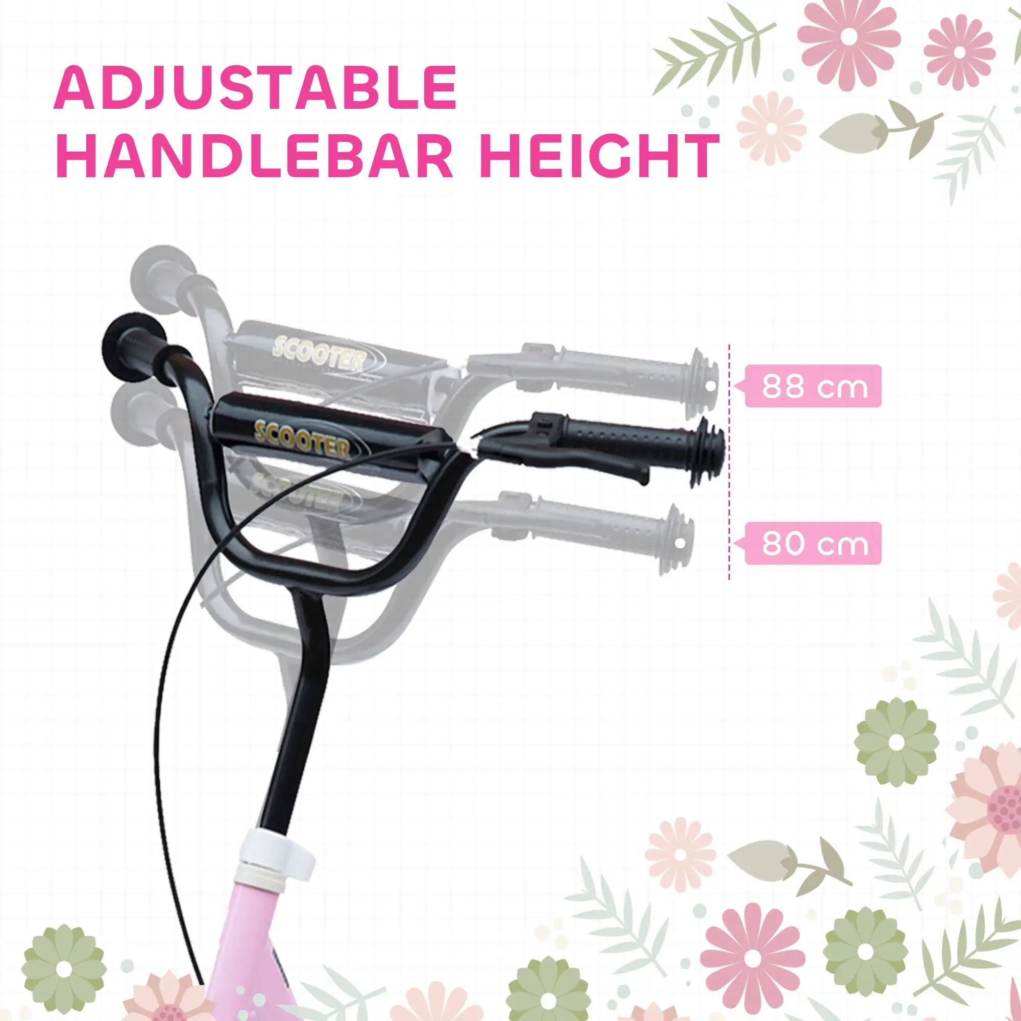 Kids Scooter Bike, 12'' Tire, for 5-12 Year Old, Pink Scooters at Gallery Canada