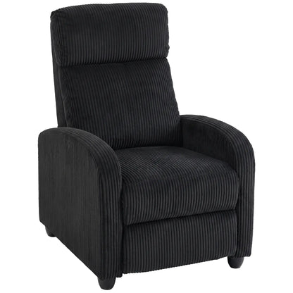 Fauteuil inclinable Corduroy, siège rembourré, noir