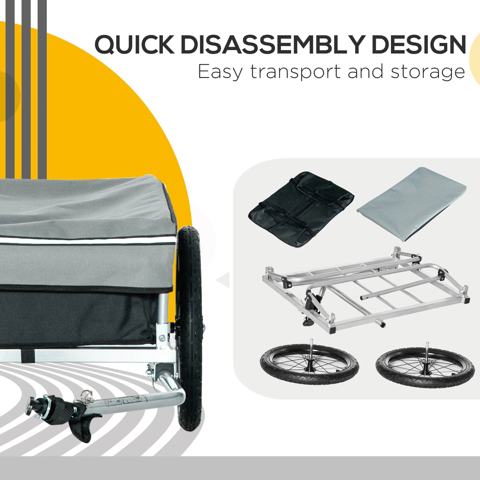Foldable Bike Cargo Trailer, 16