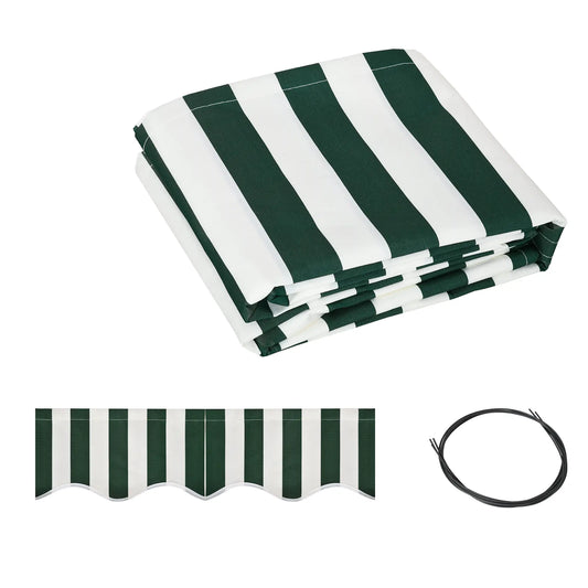 10' x 8' Retractable Awning Fabric, UV Protection, and White, Green Awning Fabric Replacement Green and White at Gallery Canada