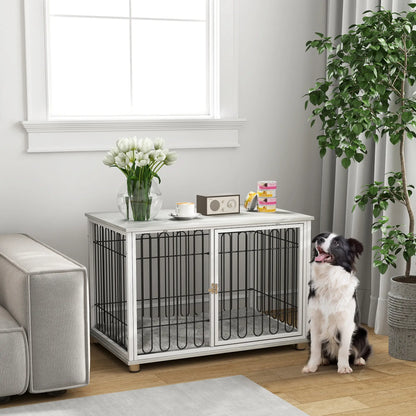 Dog Crate Furniture, Washable Cushion, Adjustable Feet, Medium Size, Grey Houses, Kennels & Pens at Gallery Canada