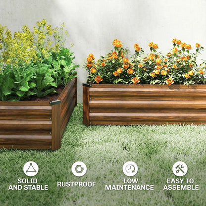 Galvanized Raised Garden Beds, Outdoor Planter Box, Dark Brown Galvanized Planter Boxes at Gallery Canada