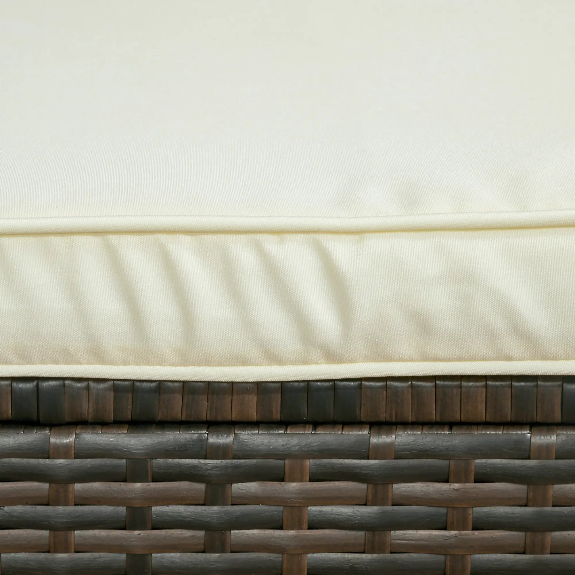 3-Piece Patio Set with Cushions, PE Rattan Sofa, Glass Table, Cream White Patio Furniture Sets at Gallery Canada