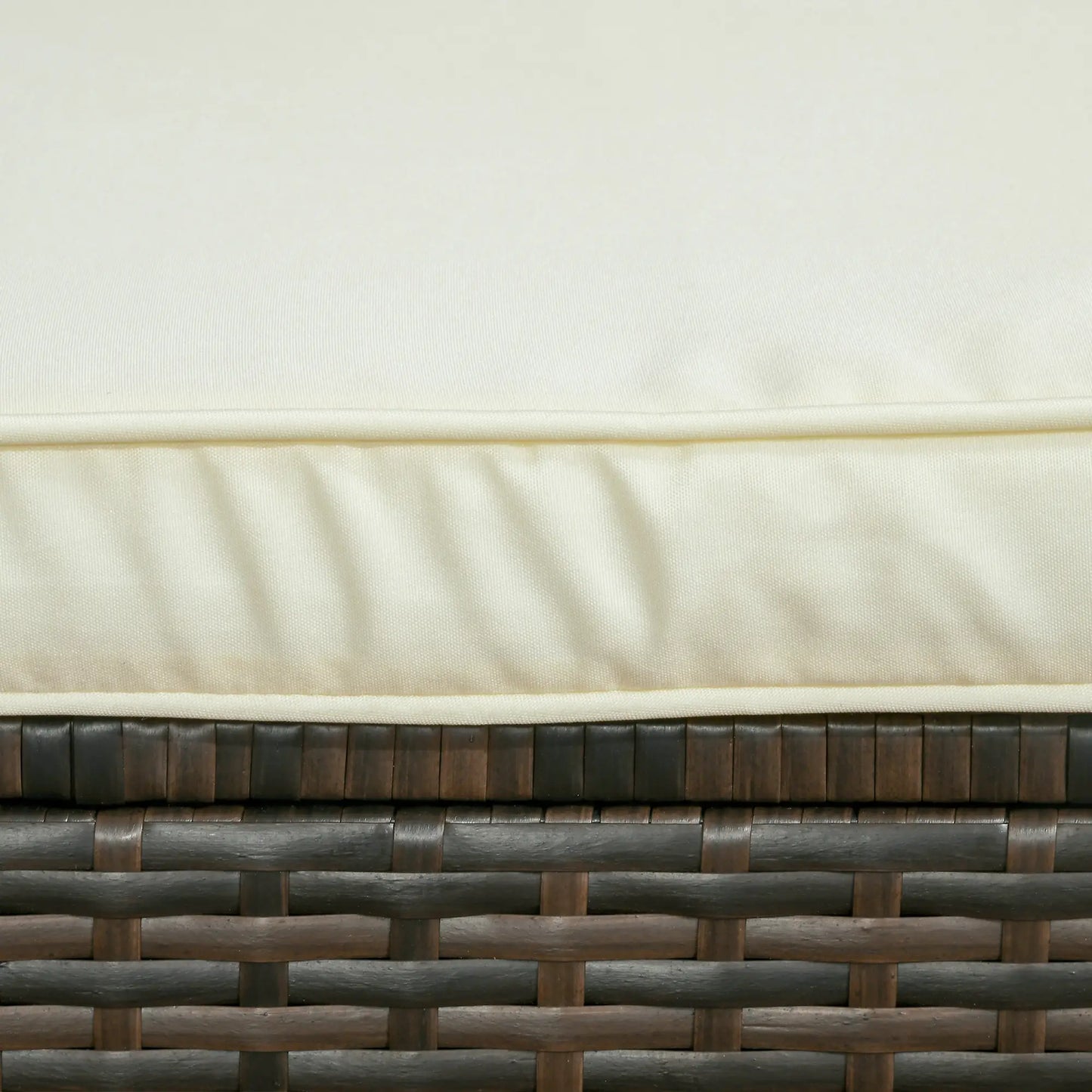 3-Piece Patio Set with Cushions, PE Rattan Sofa, Glass Table, Cream White Patio Furniture Sets at Gallery Canada