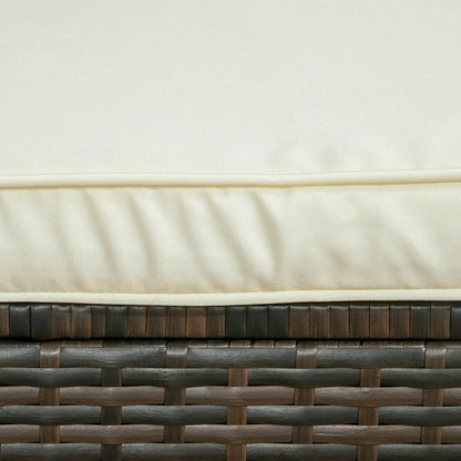 3-Piece Patio Set with Cushions, PE Rattan Sofa, Glass Table, Cream White Patio Furniture Sets at Gallery Canada