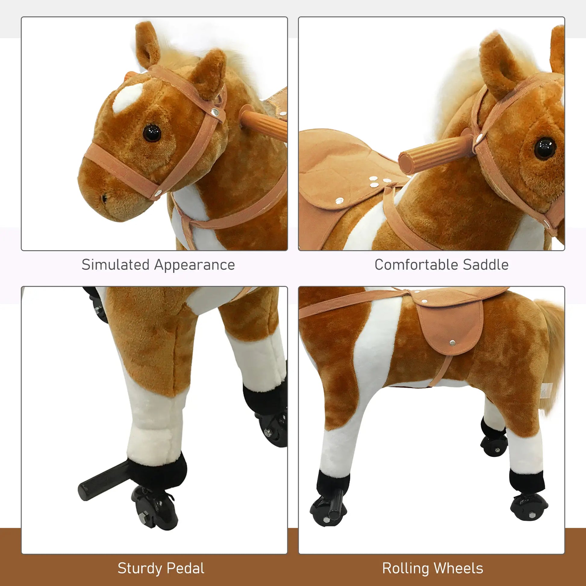 Kids Rocking Horse, Large Ride on Toy for Toddlers, Brown Rocking Horses at Gallery Canada