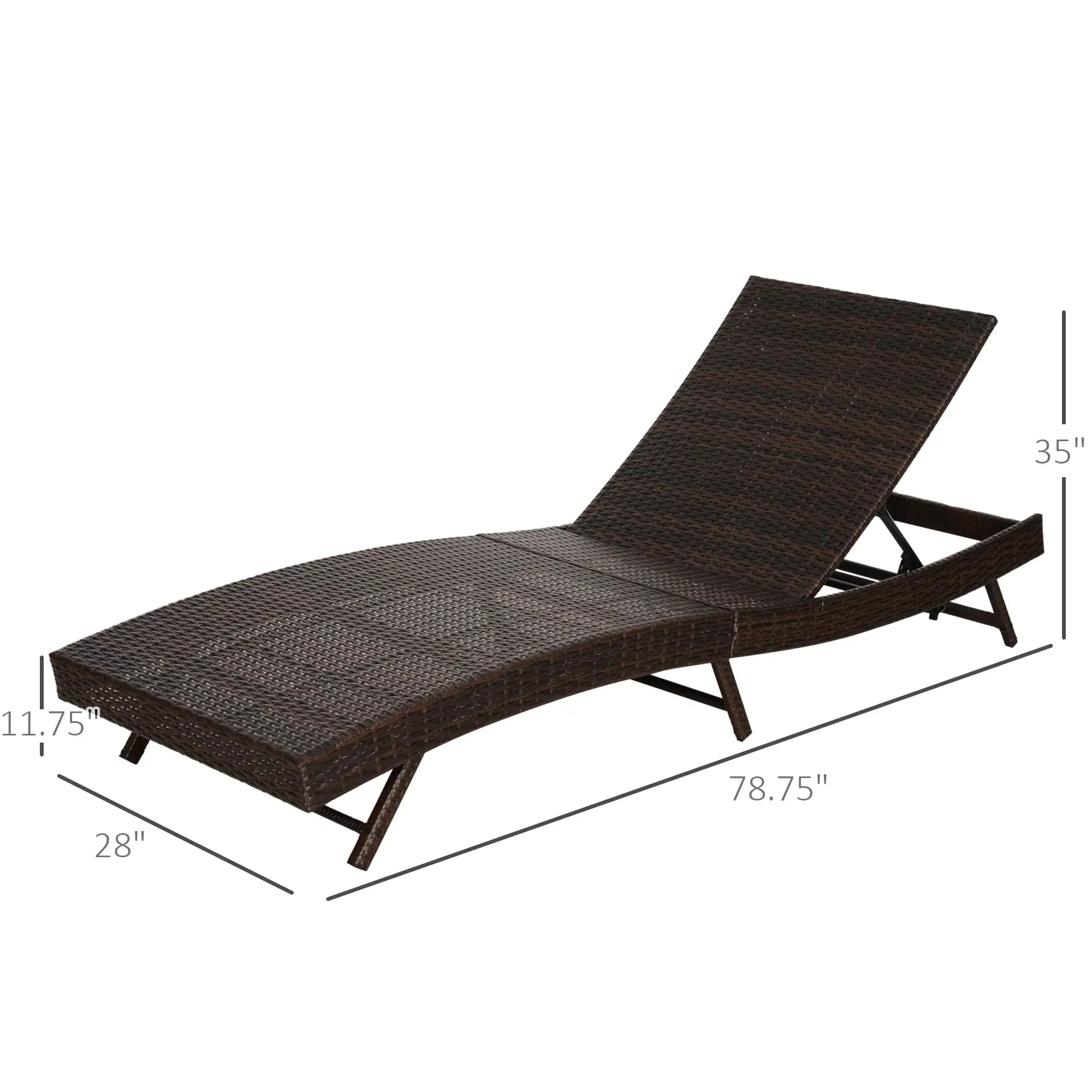 Wicker Patio Lounger, Outdoor S Shape Recliner, 5-Level Adjustable Backrest, Cream White Chaise Loungers at Gallery Canada