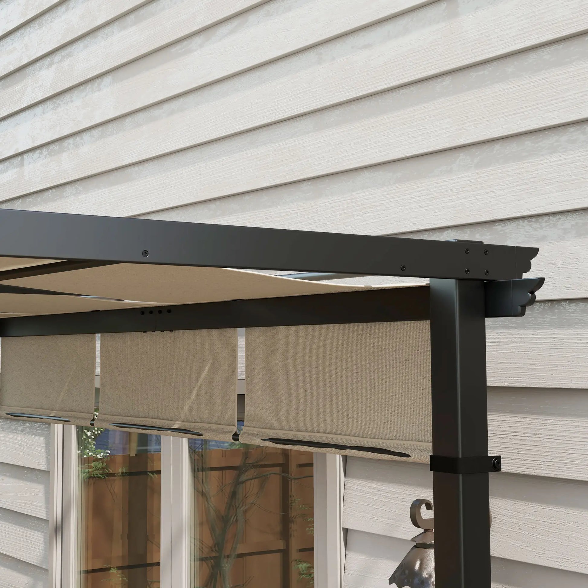 10' x 10' Metal Pergola, Retractable Canopy, Garden, Patio, Backyard Pergolas at Gallery Canada