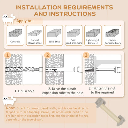 Wall Mounted Cat Shelves, Scratching Post, Ladder, Condo, Light Grey Cat Climbing Wall at Gallery Canada