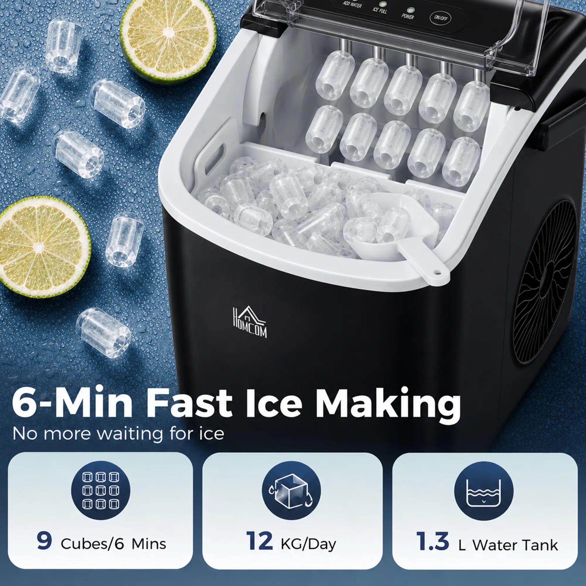 Portable Ice Maker, Self Cleaning, 26lbs/24Hrs, Black Small Kitchen Appliances at Gallery Canada