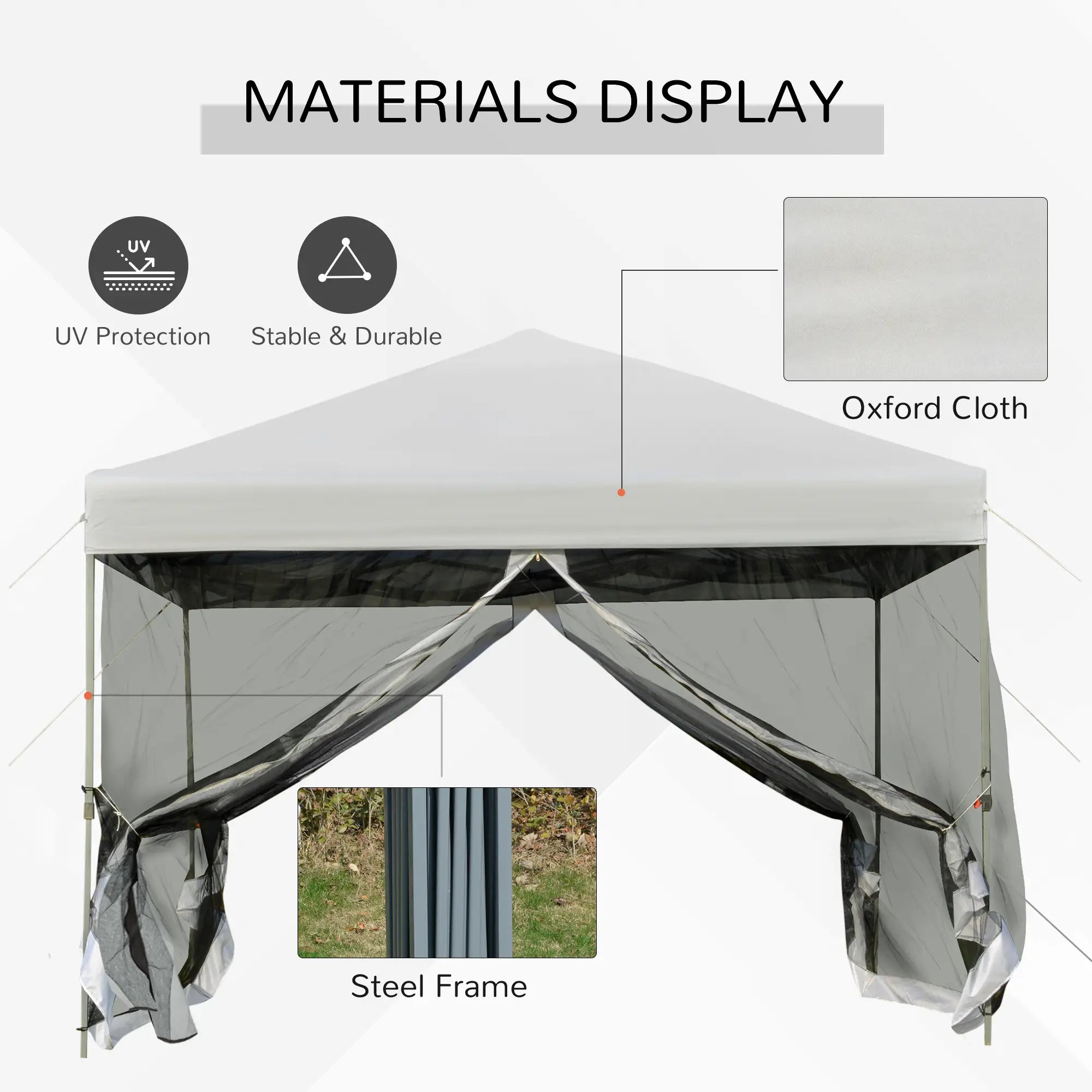 10' x 10' Pop-Up Canopy Tent, 3-Level Adjustable, Silver Pop Up Canopies at Gallery Canada