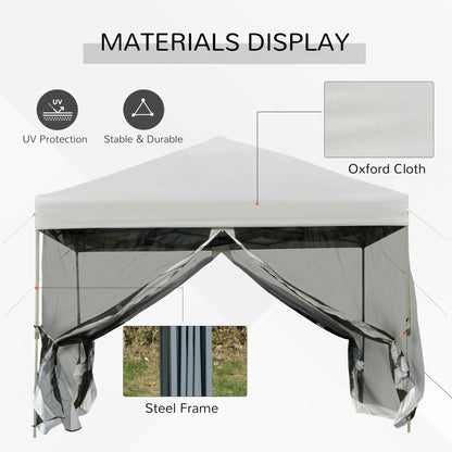 10' x 10' Pop-Up Canopy Tent, 3-Level Adjustable, Silver Pop Up Canopies at Gallery Canada