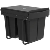Poubelle rétractable sous placard, 40 L (10,6 gallons), noir