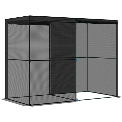 94.5''x47.25''x72.75'' Heavy Duty Greenhouse, Roll-Up Zipper Doors, Black
