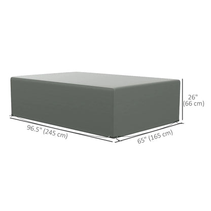 Waterproof Outdoor Sectional Sofa Cover, 97" x 65" x 26", Dark Grey Patio Furniture Covers at Gallery Canada