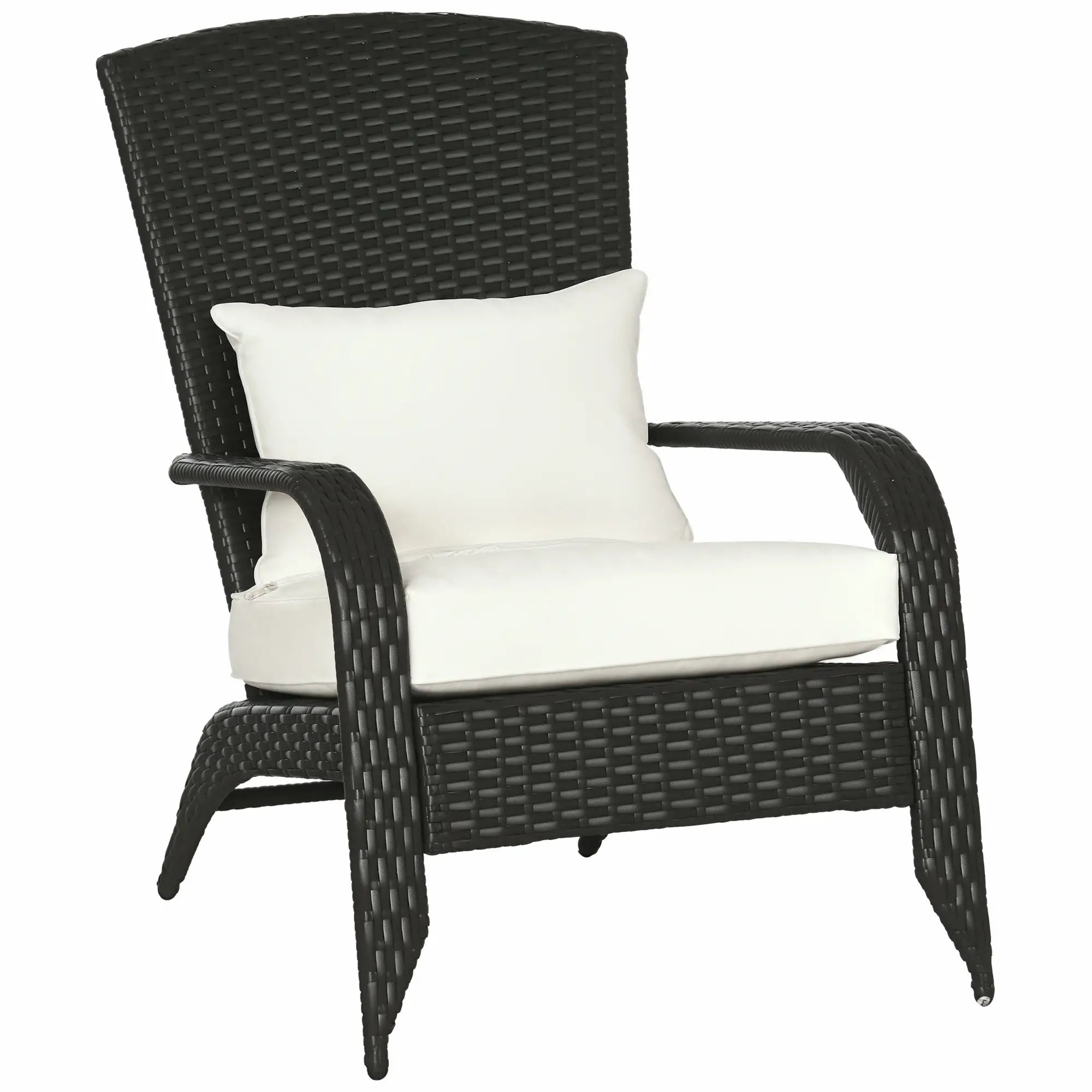 Wicker Adirondack Chair, Outdoor Rattan with Cushions, Cream Patio Chairs at Gallery Canada