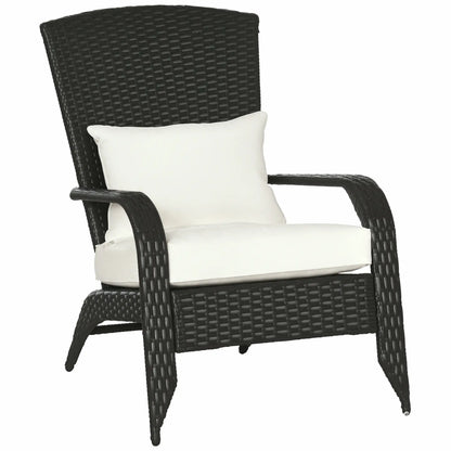 Wicker Adirondack Chair, Outdoor Rattan with Cushions, Cream Patio Chairs at Gallery Canada