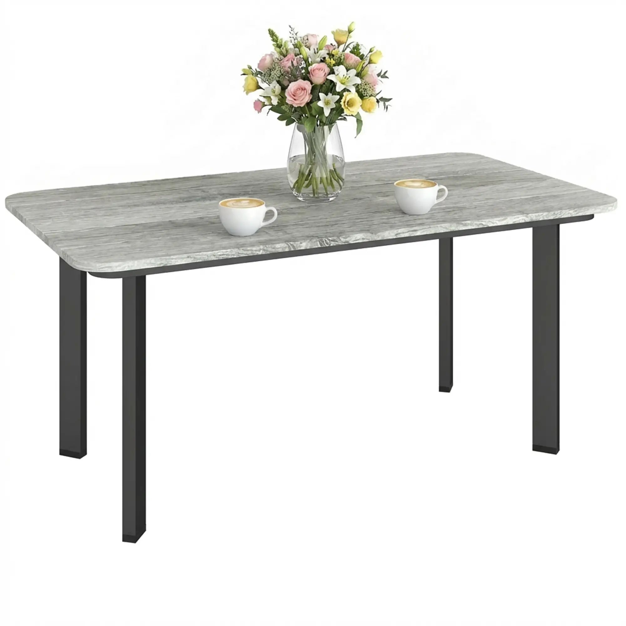 Outdoor Coffee Table, Slatted Wood Plastic Composite Top, Steel Frame, Grey Patio Side Tables at Gallery Canada
