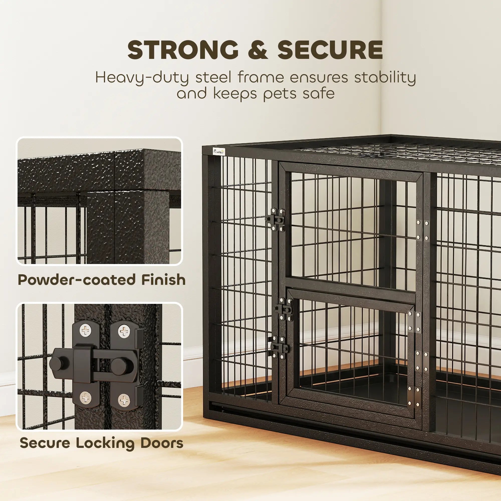 37 Inch Heavy Duty Dog Crate, Metal Kennel With Removable Tray Dog Cages & Crates at Gallery Canada