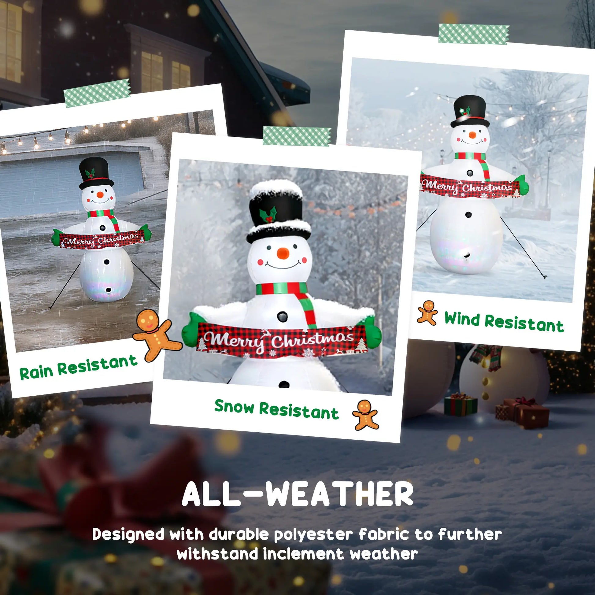 7FT Snowman Inflatable with Motion Music, LED Light Projector Christmas Inflatables at Gallery Canada