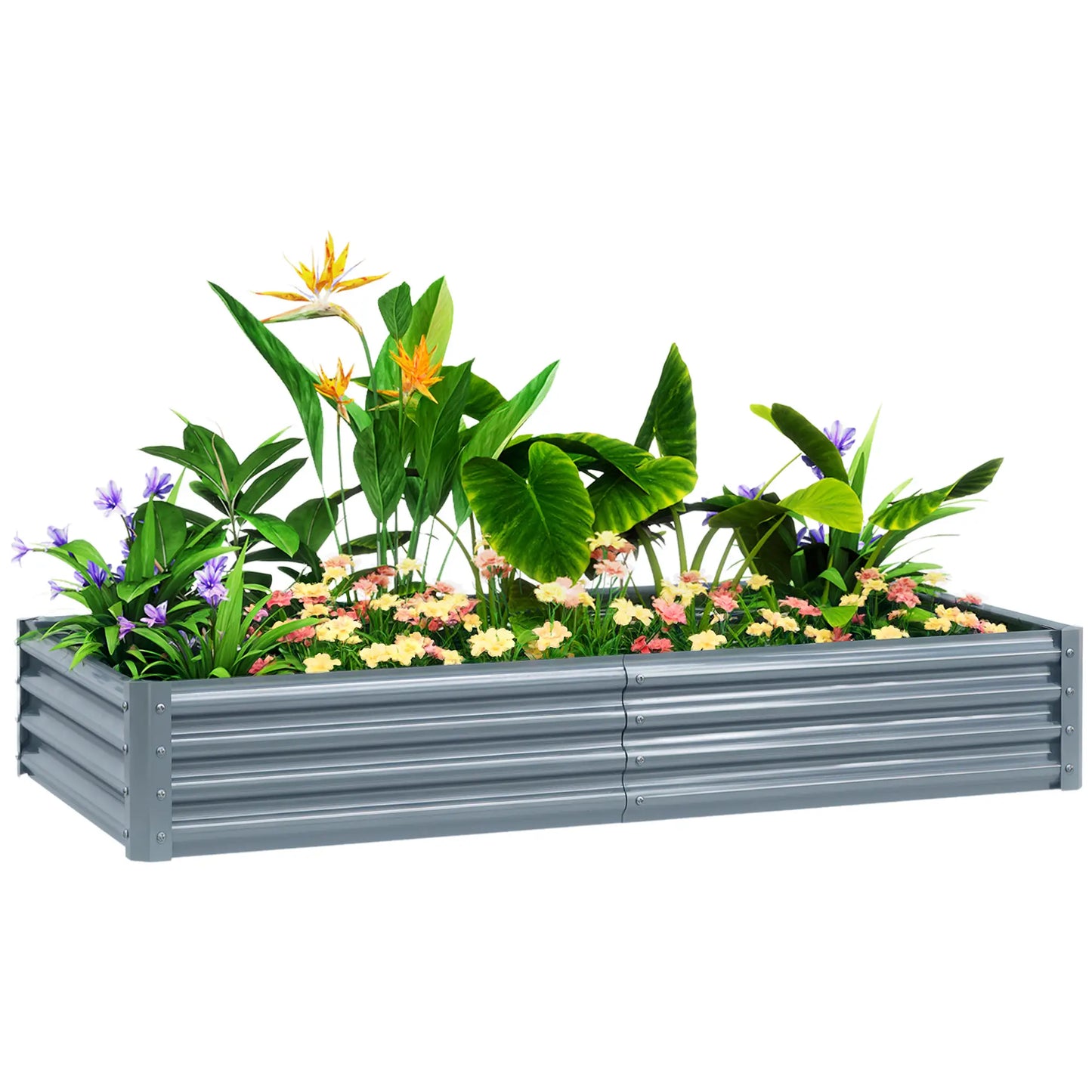 6 x 3 x 1ft Galvanized Raised Garden Bed, Outdoor Planter Box, Silver Raised Garden Beds at Gallery Canada